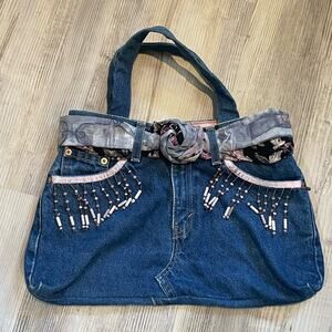 Repurposed Upcycled Levi's Jeans Shoulder Bag